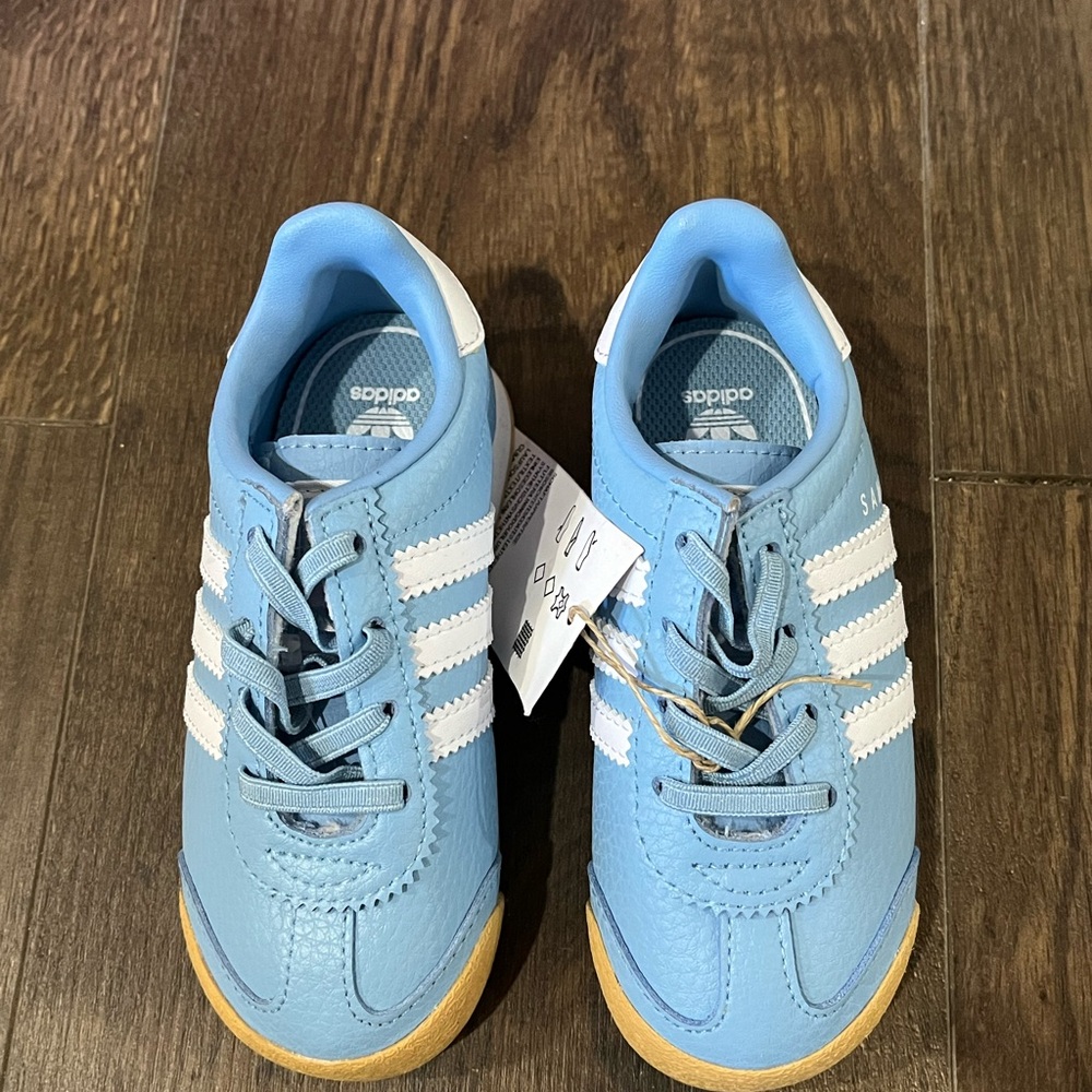 Adidas Samoa I Kids Light Blue/ White Stripe Sneakers Size 7K